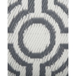 Dywan zewnętrzny dwustronny 90 x 180 cm szaro-biały BIDAR