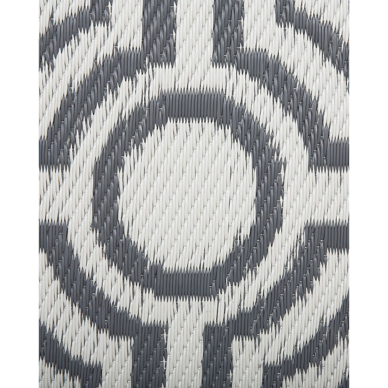 Dywan zewnętrzny dwustronny 90 x 180 cm szaro-biały BIDAR