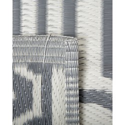 Dywan zewnętrzny dwustronny 90 x 180 cm szaro-biały BIDAR