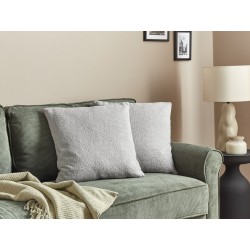 Zestaw 2 poduszek dekoracyjnych LEUZEA Boucle 45 x 45 cm Szary Jednolity