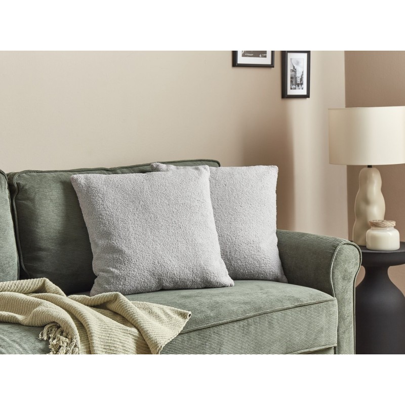 Zestaw 2 poduszek dekoracyjnych LEUZEA Boucle 45 x 45 cm Szary Jednolity