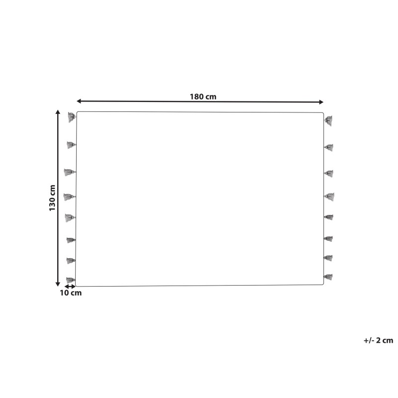 Koc UNNAO Bawełna 130 x 180 cm Biały