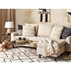 Poduszka dekoracyjna IRESINE Bawełna 45 x 45 cm Beżowy Wzór geometryczny