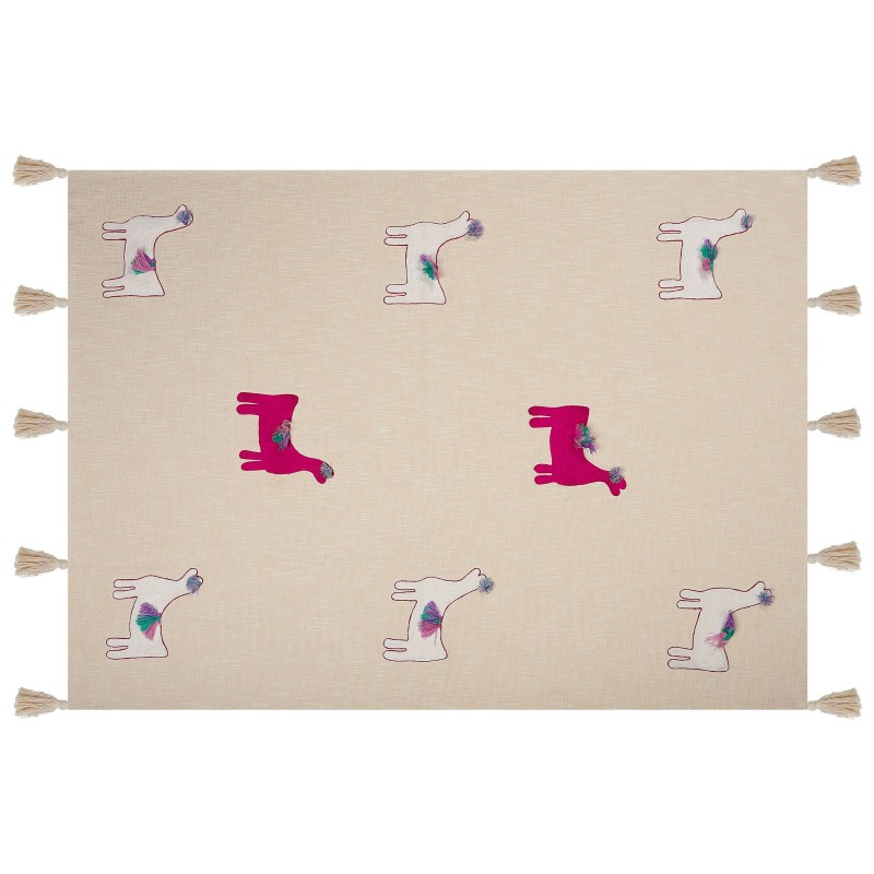 Koc NANDYAL Bawełna 130 x 180 cm Beżowy