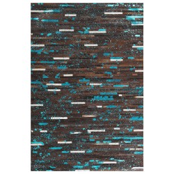 Dywan skórzany 140 x 200 cm brązowo-niebieski KISIR