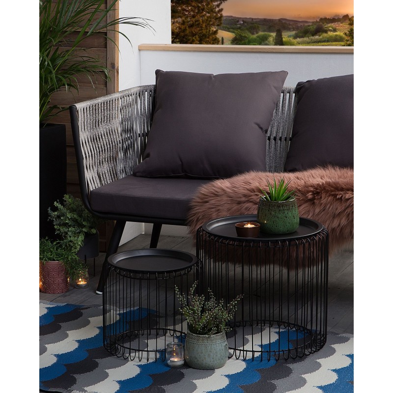 Dywan na zewnątrz 90 x 180 cm szaro-niebieski BELLARY