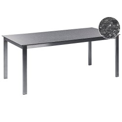 Stół ogrodowy COSOLETO 180 cm 90 cm Szkło Czarny