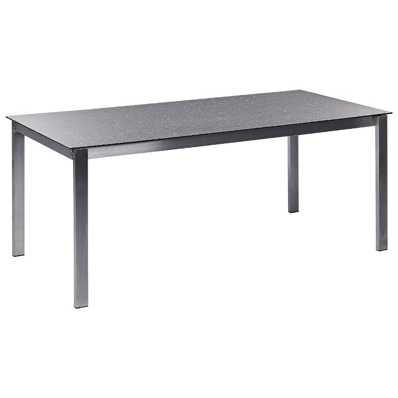 Stół ogrodowy COSOLETO 180 cm 90 cm Szkło Czarny