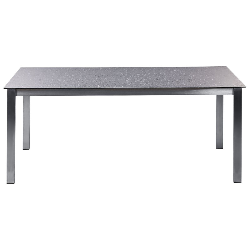 Stół ogrodowy COSOLETO 180 cm 90 cm Szkło Czarny