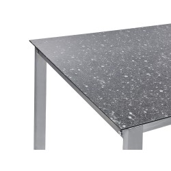 Stół ogrodowy COSOLETO 180 cm 90 cm Szkło Czarny