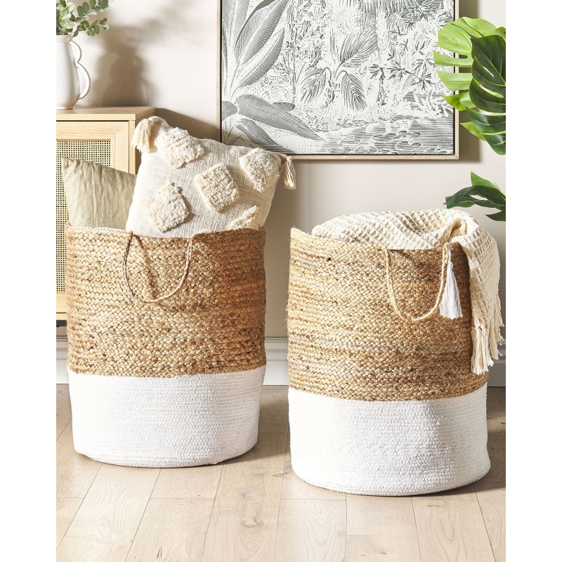 Zestaw 2 koszy GAJAR Juta Biały