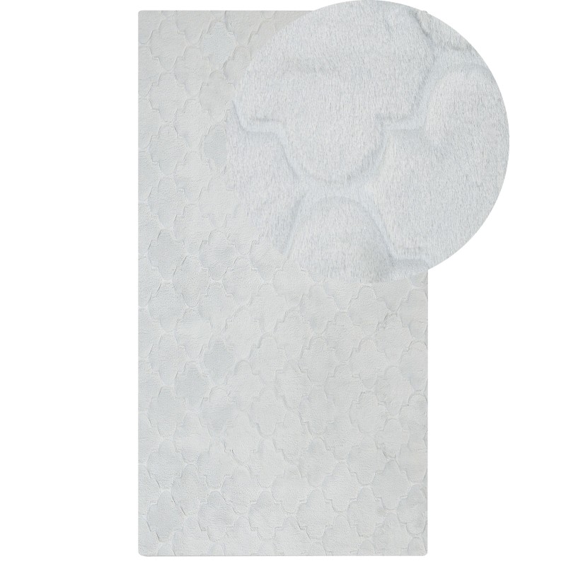 Dywan sztuczne futro królika 80 x 150 cm jasnoszary GHARO