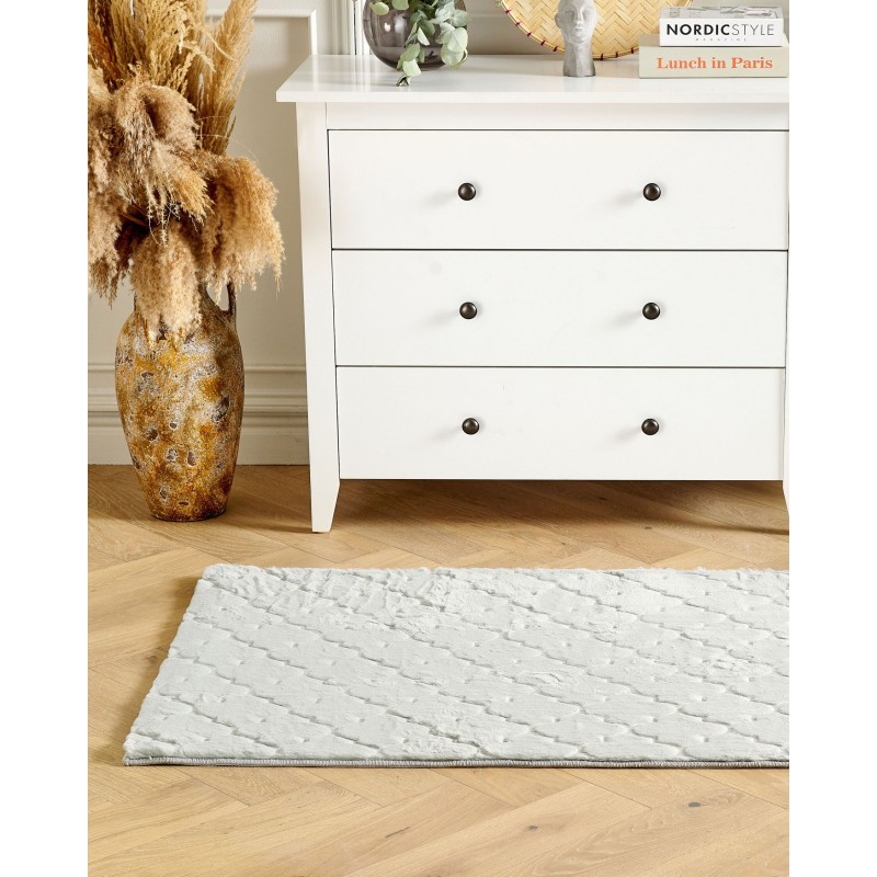 Dywan sztuczne futro królika 80 x 150 cm jasnoszary GHARO