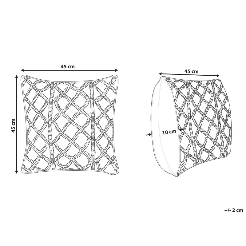 Zestaw 2 poduszek dekoracyjnych GOREME Bawełna 45 x 45 cm Jasnobeżowy Wzór geometryczny