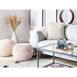 Zestaw 2 poduszek dekoracyjnych GOREME Bawełna 45 x 45 cm Jasnobeżowy Wzór geometryczny