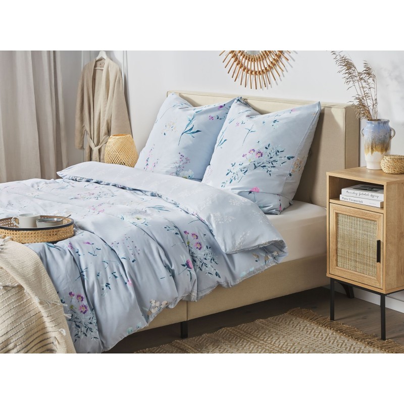 Komplet pościeli EVERGREEN Bawełna satynowa 155 x 220 cm Błękitny