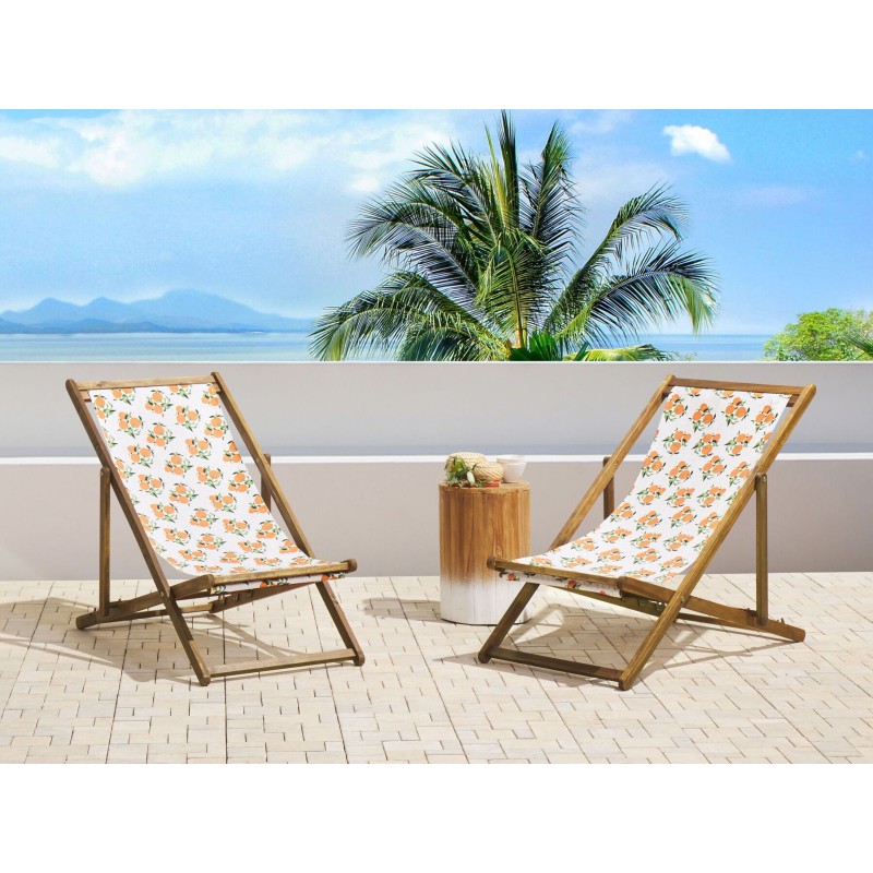 Zestaw 2 wymiennych tkanin do leżaków ogrodowych ANZIO/AVELLINO Pomarańczowy