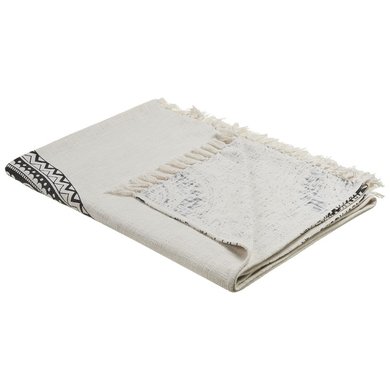 Koc BERHAMPORE Bawełna 130 x 180 cm Beżowy