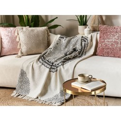 Koc BERHAMPORE Bawełna 130 x 180 cm Beżowy