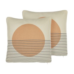 Zestaw 2 poduszek dekoracyjnych MOONFLOWER 45 x 45 cm Biały Wzór geometryczny