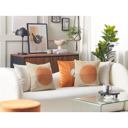 Zestaw 2 poduszek dekoracyjnych MOONFLOWER 45 x 45 cm Biały Wzór geometryczny