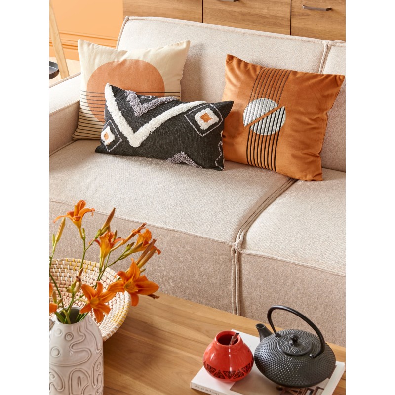 Zestaw 2 poduszek dekoracyjnych MOONFLOWER 45 x 45 cm Biały Wzór geometryczny