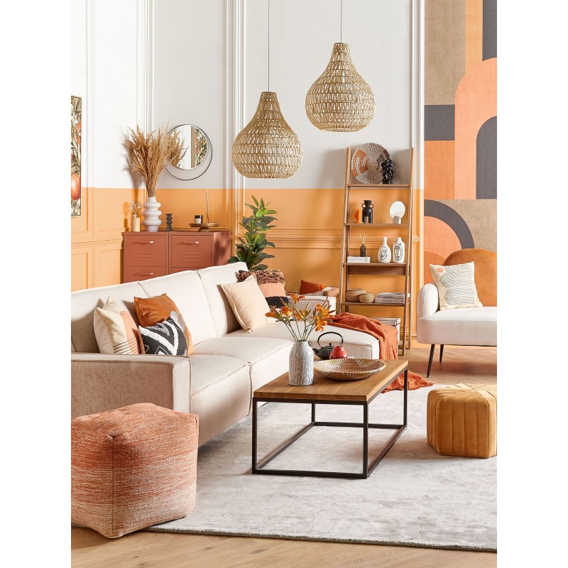 Zestaw 2 poduszek dekoracyjnych MOONFLOWER 45 x 45 cm Biały Wzór geometryczny