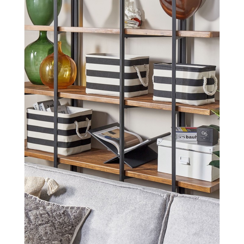 Zestaw 3 koszy DARQAB Bawełna Czarny/ biały