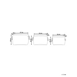 Zestaw 3 koszy DARQAB Bawełna Czarny/ biały