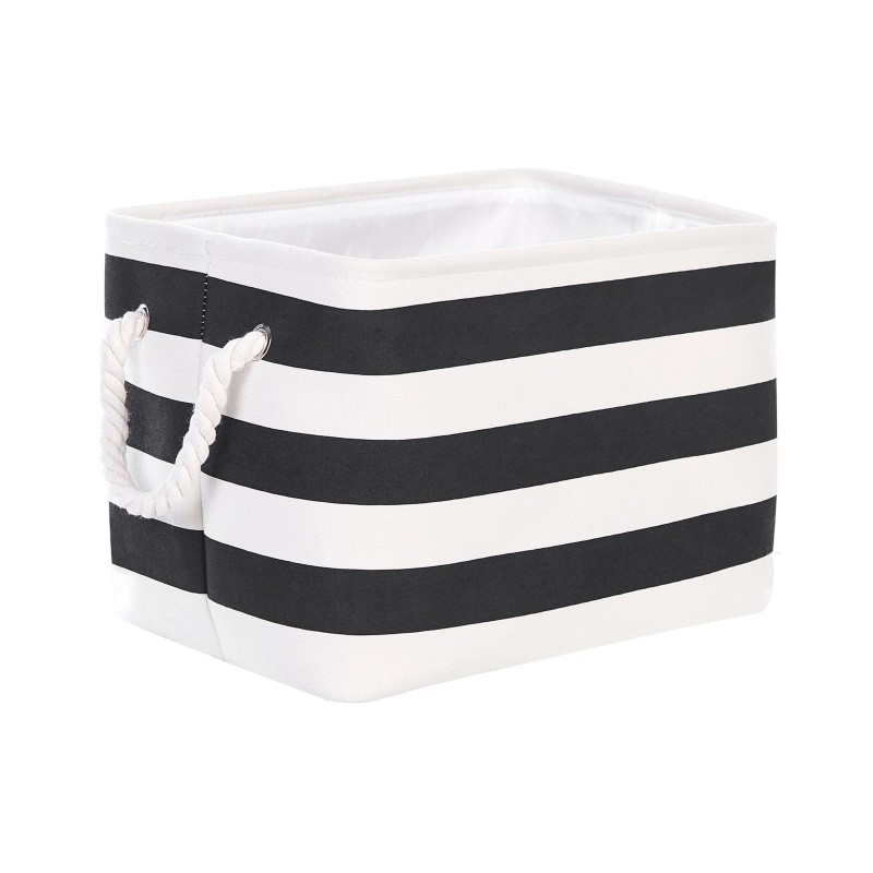 Zestaw 3 koszy DARQAB Bawełna Czarny/ biały