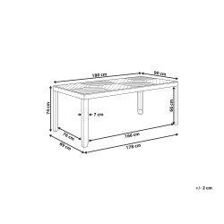 Stół ogrodowy BARATTI 90 cm 180 cm Drewno akacjowe Brązowy
