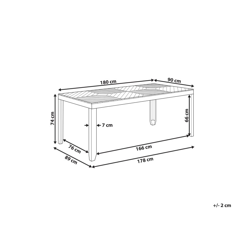 Stół ogrodowy BARATTI 90 cm 180 cm Drewno akacjowe Brązowy