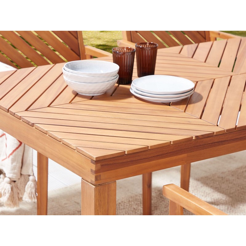 Stół ogrodowy BARATTI 90 cm 180 cm Drewno akacjowe Brązowy