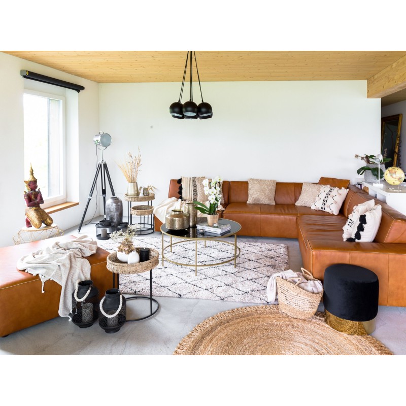 Dywan 160 x 230 cm beżowo-czarny MIDYAT