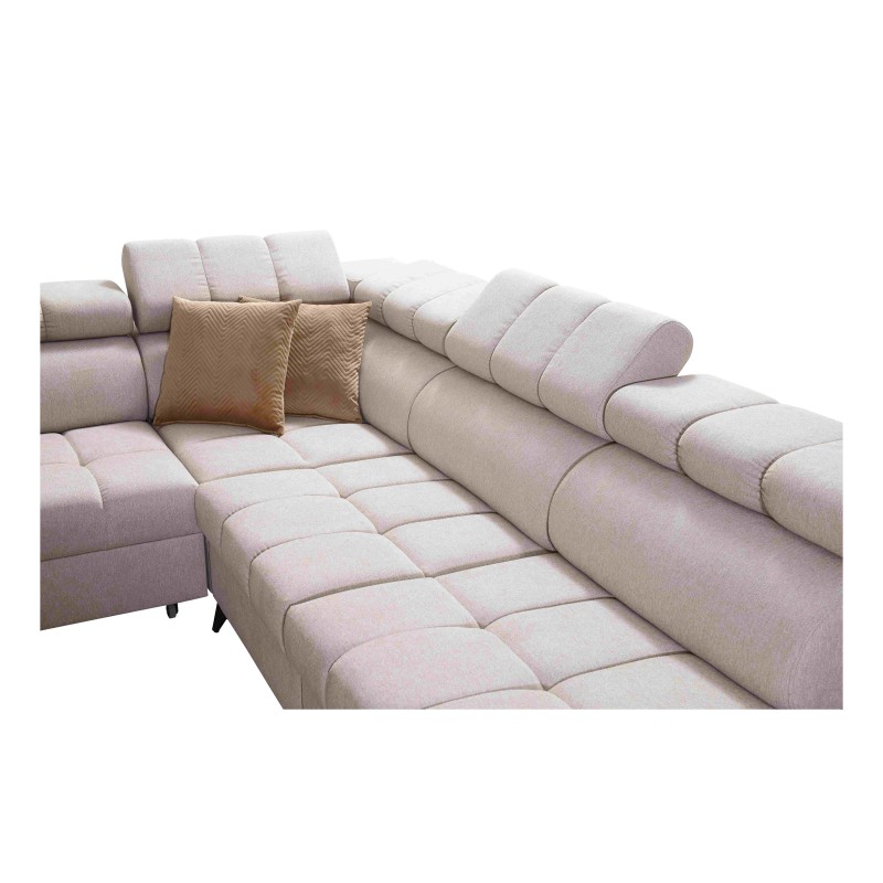 Venna IX Ecksofa mit Schlaffunktion, USB-Anschluss und aufklappbar