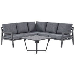 Narożnik ogrodowy ze stolikiem dla 5 osób VIZZINI Metal Szary