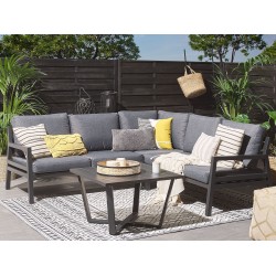 Narożnik ogrodowy ze stolikiem dla 5 osób VIZZINI Metal Szary