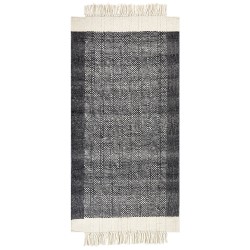 Dywan wełniany 80 x 150 cm czarny ze złamaną bielą ATLANTI
