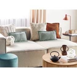 Zestaw 2 poduszek dekoracyjnych ZINNIA Sztruks 47 x 27 cm Jasnozielony Jednolity