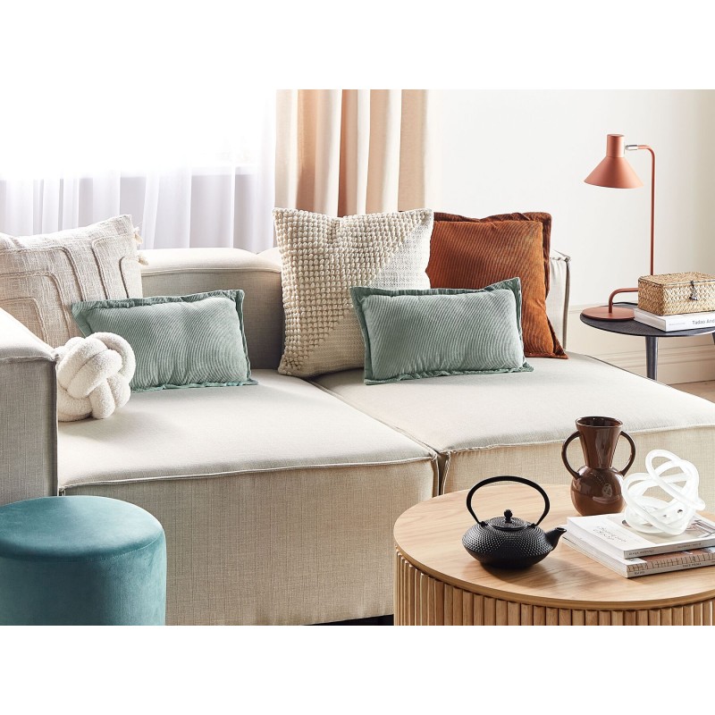 Zestaw 2 poduszek dekoracyjnych ZINNIA Sztruks 47 x 27 cm Jasnozielony Jednolity