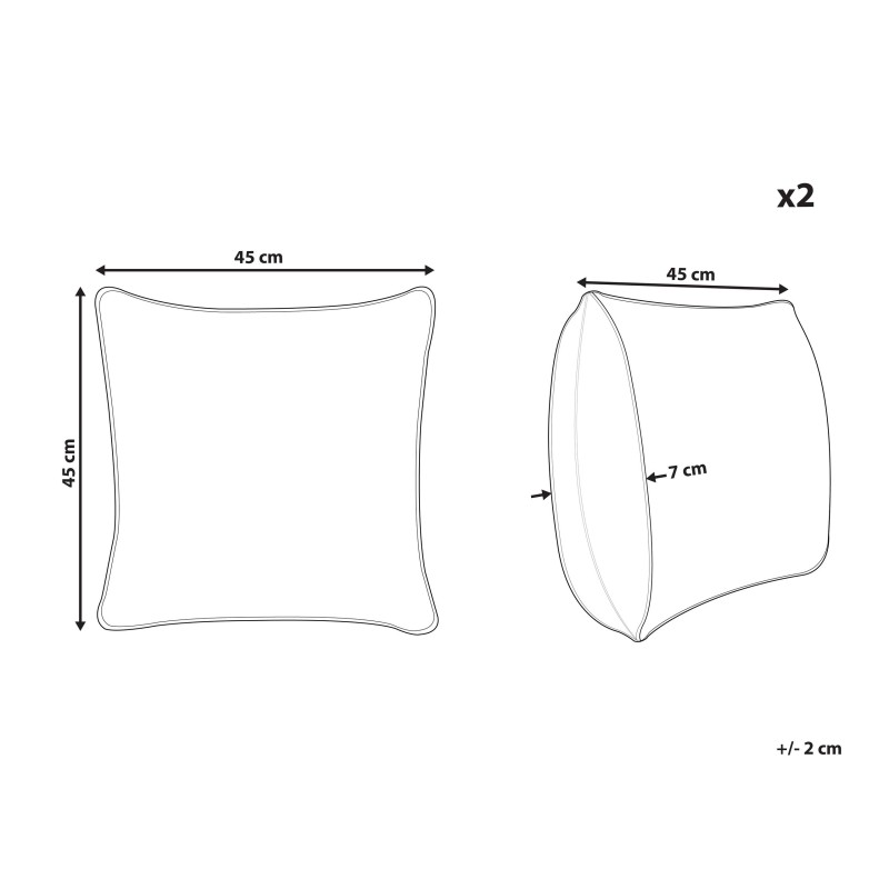 Zestaw 2 poduszek dekoracyjnych LONICERA 45 x 45 cm Czerwony Wzór świąteczny