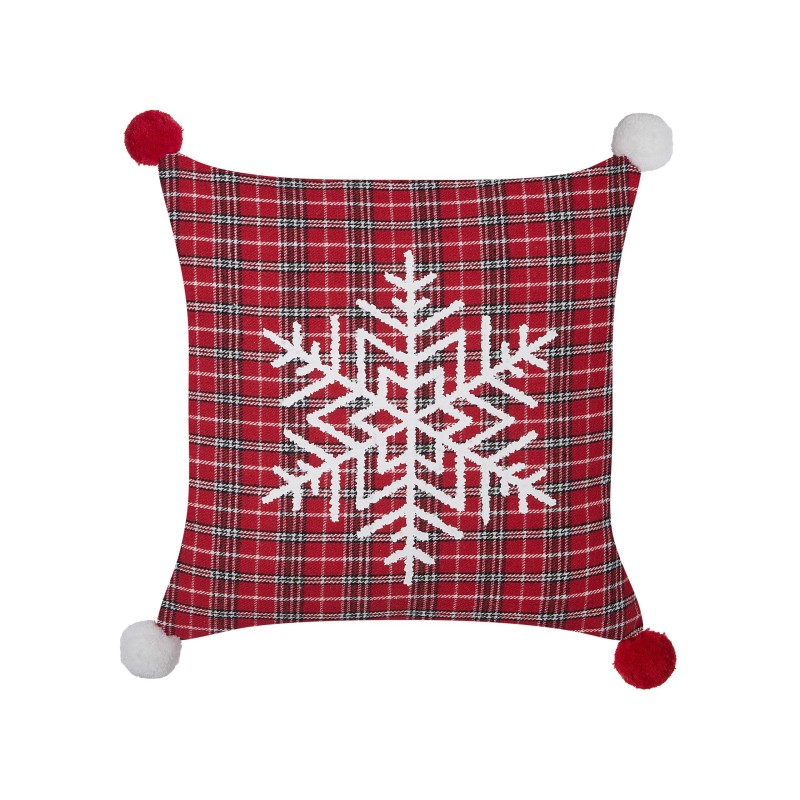 Zestaw 2 poduszek dekoracyjnych LONICERA 45 x 45 cm Czerwony Wzór świąteczny