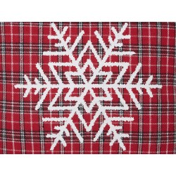 Zestaw 2 poduszek dekoracyjnych LONICERA 45 x 45 cm Czerwony Wzór świąteczny