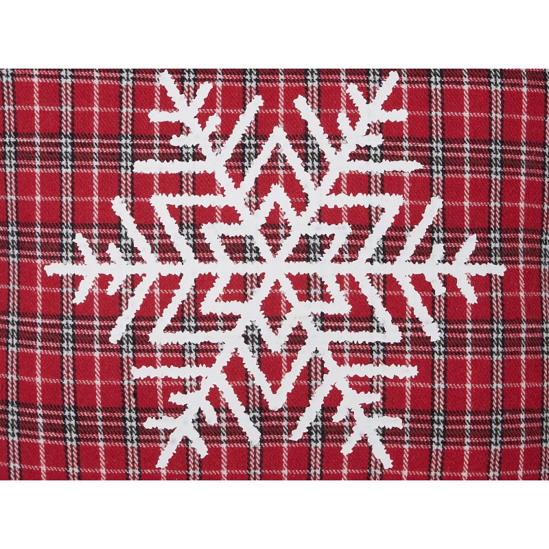 Zestaw 2 poduszek dekoracyjnych LONICERA 45 x 45 cm Czerwony Wzór świąteczny