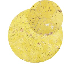 Dywan patchwork okrągły skórzany ⌀ 140 cm żółty ZEYTIN