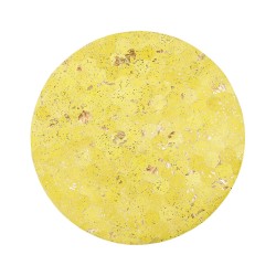 Dywan patchwork okrągły skórzany ⌀ 140 cm żółty ZEYTIN