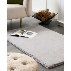 Dywan sztuczne futro królika 80 x 150 cm szary MIRPUR