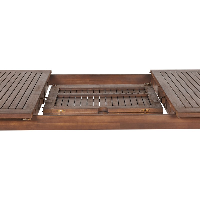 Stół ogrodowy rozkładany CESANA 180/240 cm 100 cm Drewno akacjowe Ciemnobrązowy