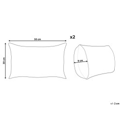 Zestaw 2 poduszek dekoracyjnych MILLET Sztruks 30 x 50 cm Fioletowy Wzór geometryczny
