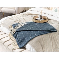 Koc TAARI Bawełna 130 x 170 cm Lazurowy